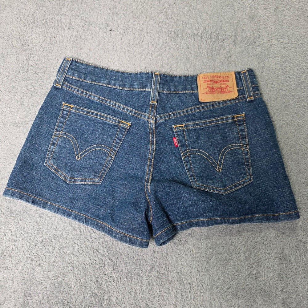 Levi's Juniors Size 3 Denim Shorts Blue Medium Wash Stretch Side Slits Vintage